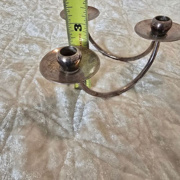 Ben Denmark Mid Century Silver Plate Candelabra Modern Candle Holder - Picture 4 of 9
